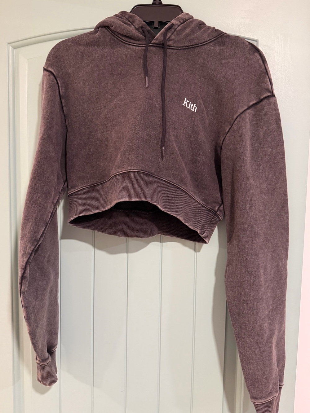 Kith Alexa Cropped Hoodie in Washed Black